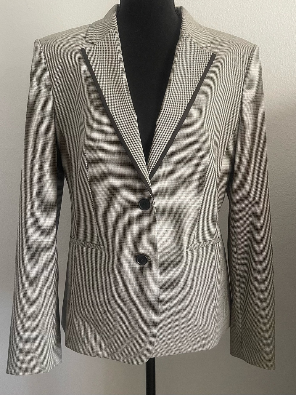 Ladies Hugo Boss Tailored Houndstooth Blazer with Contrast Trim